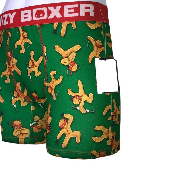 NWT Crazy Boxer 2 Pack Funny Gingerbread Ninja Christmas Holiday Underwear XL - Picture 4 of 10